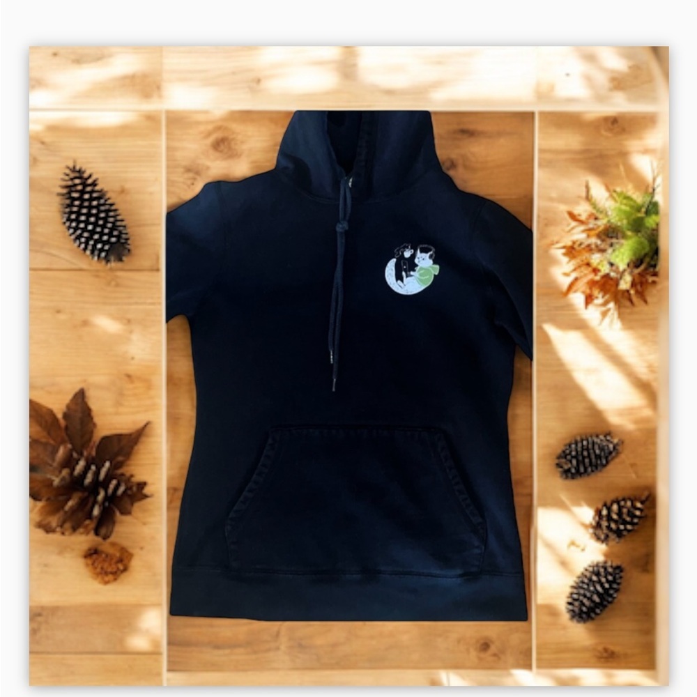 Redwood -Quirky Nerd Black Cat Online/Coffee Hoody—Cozy -Thick -GUC-Sz S 🍂 - Picture 3 of 11